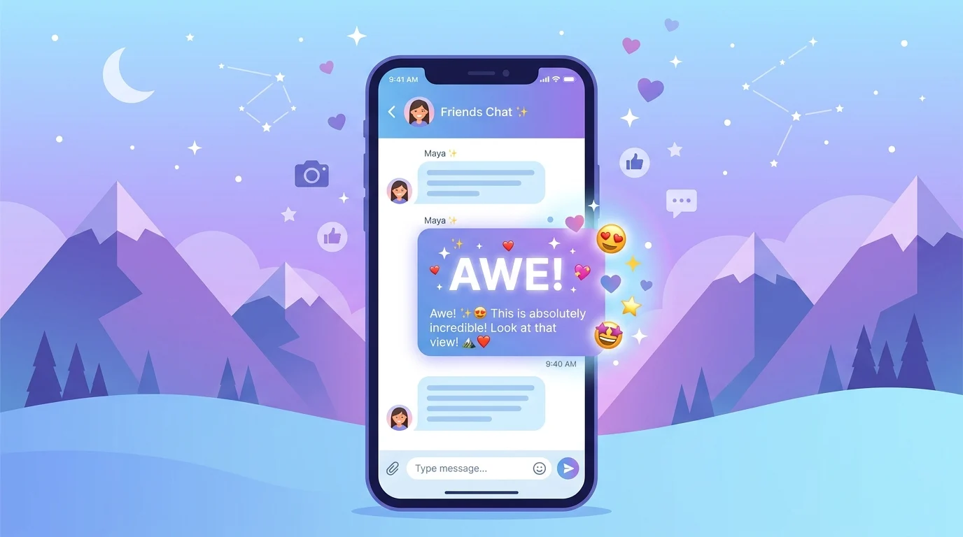 awe meaning in text