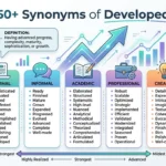synonyms of developed