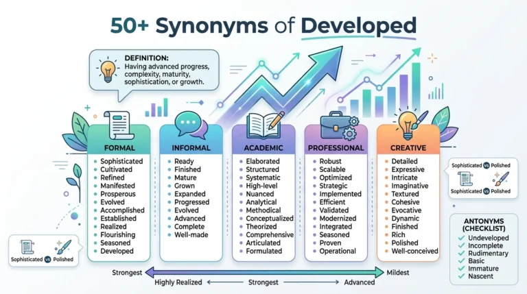 synonyms of developed