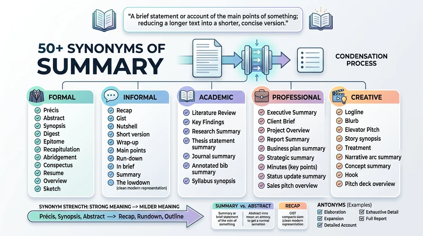 synonyms of summary